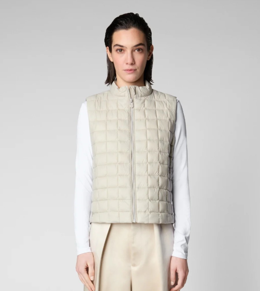 Save The Duck Jackets | Mira Vest In Rainy Beige