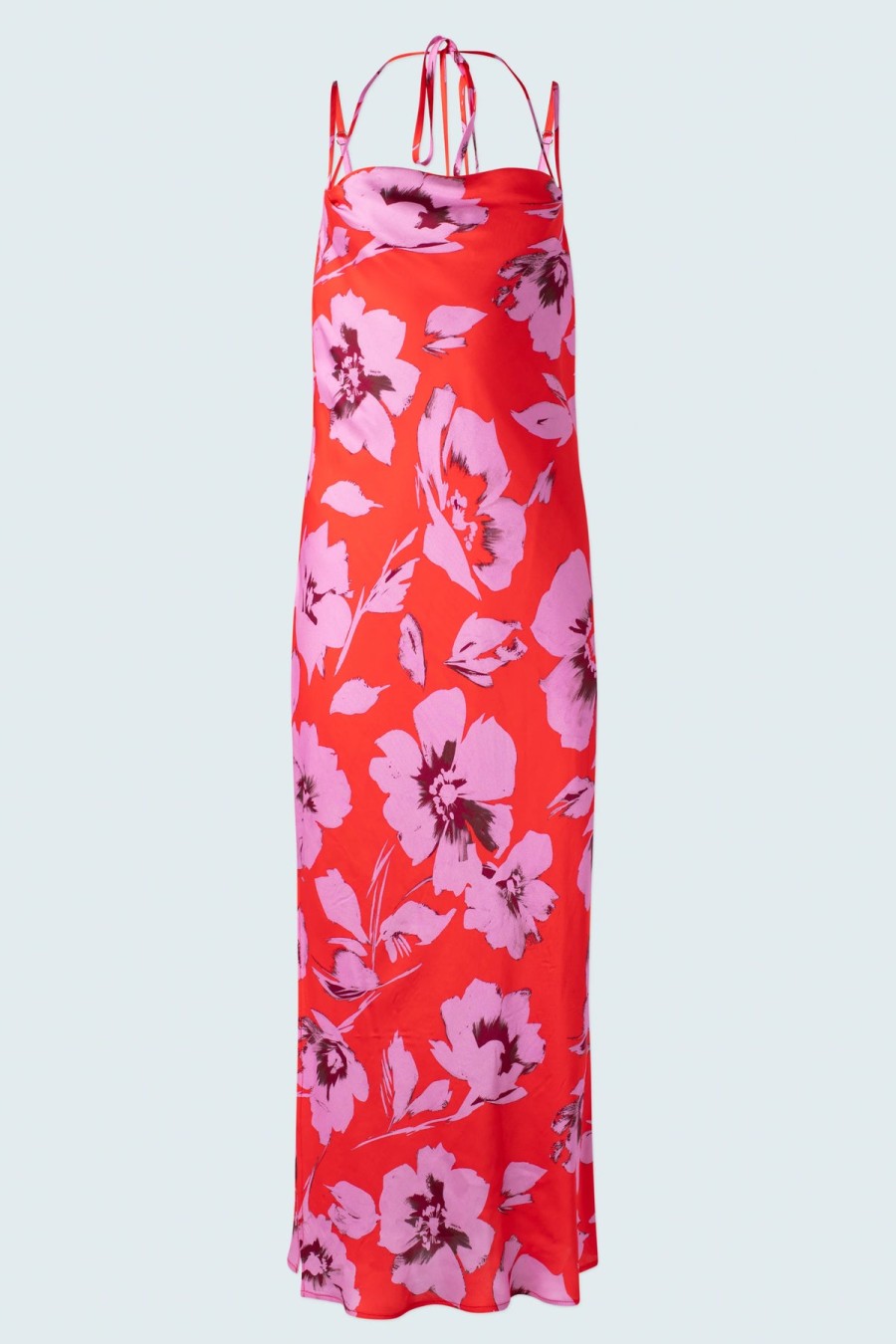 Iris Setlakwe Dresses | Printed Slip Dress With Cowl Neck In Satin Pink Floral