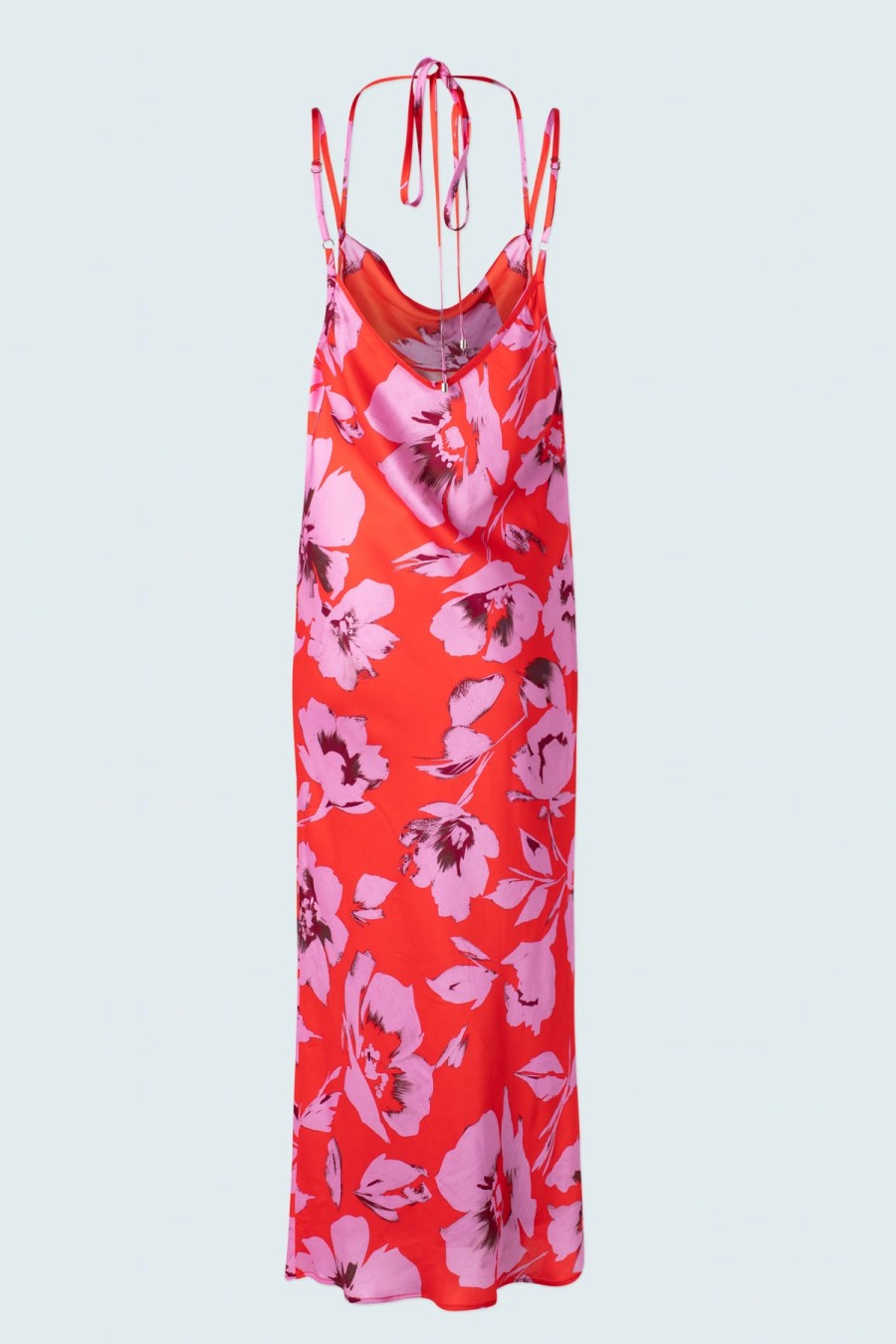 Iris Setlakwe Dresses | Printed Slip Dress With Cowl Neck In Satin Pink Floral