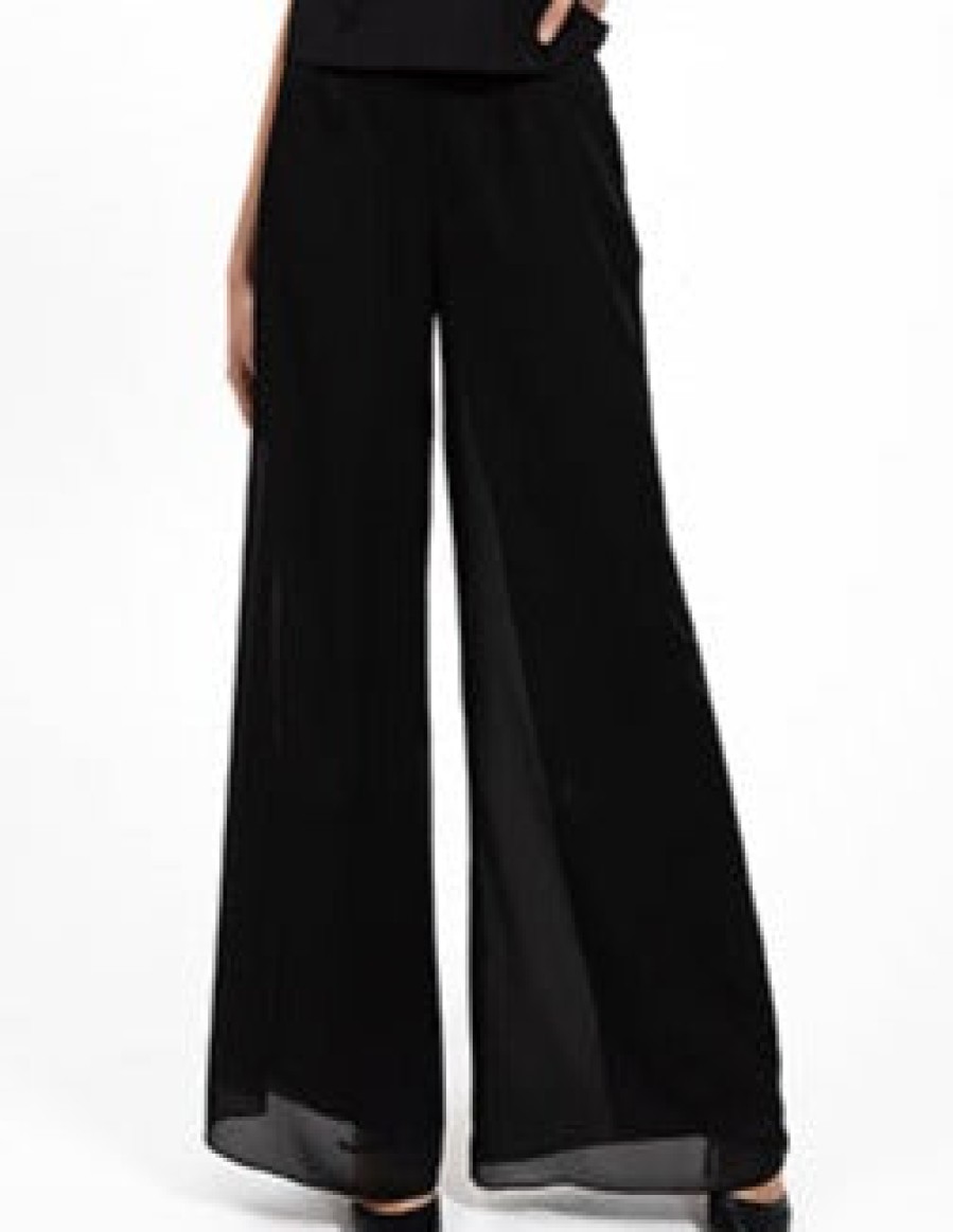 Bigio Pants | Palazzo Pant In Black