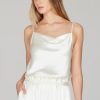 Mi Jong Lee Tops | Satin Draped Front Camisole In Pearl