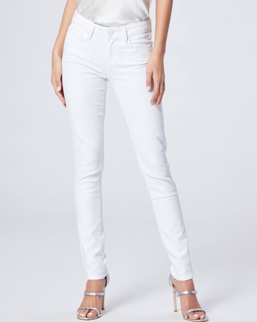 Paige Pants | Skyline Mid Rise Ankle Skinny In Crisp White