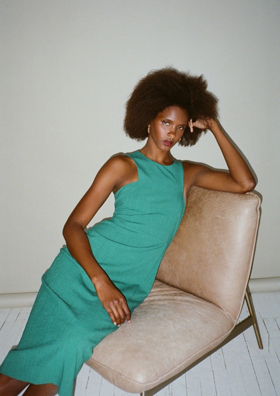 Iris Setlakwe Dresses | Sleeveless Power Dress In Green