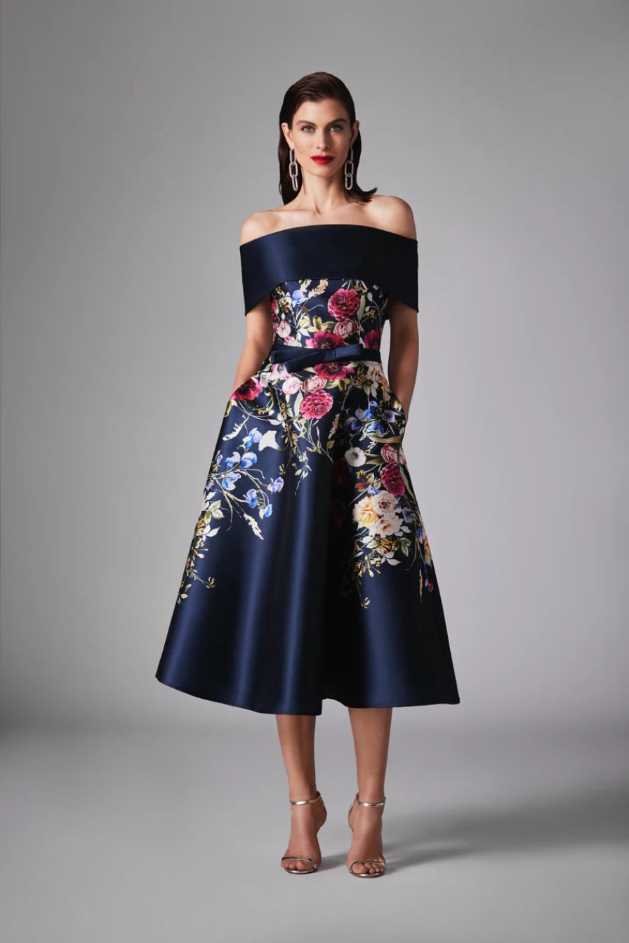 Frascara Dresses | Floral Dress In Navy