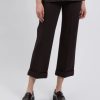 Estelle and Finn Pants | Crop Wide Leg Cuffed Pant In Black