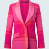 Iris Setlakwe Jackets | Single Button Blazer Trompet Sleeve In Pink Red Plaid