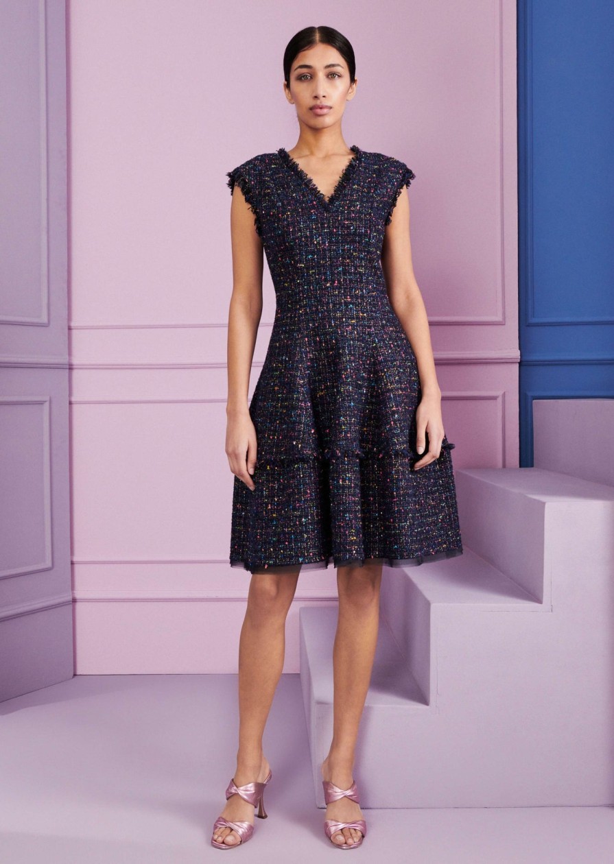 Talbot Runhof Dresses | Domo Day Dress In Navy Multi