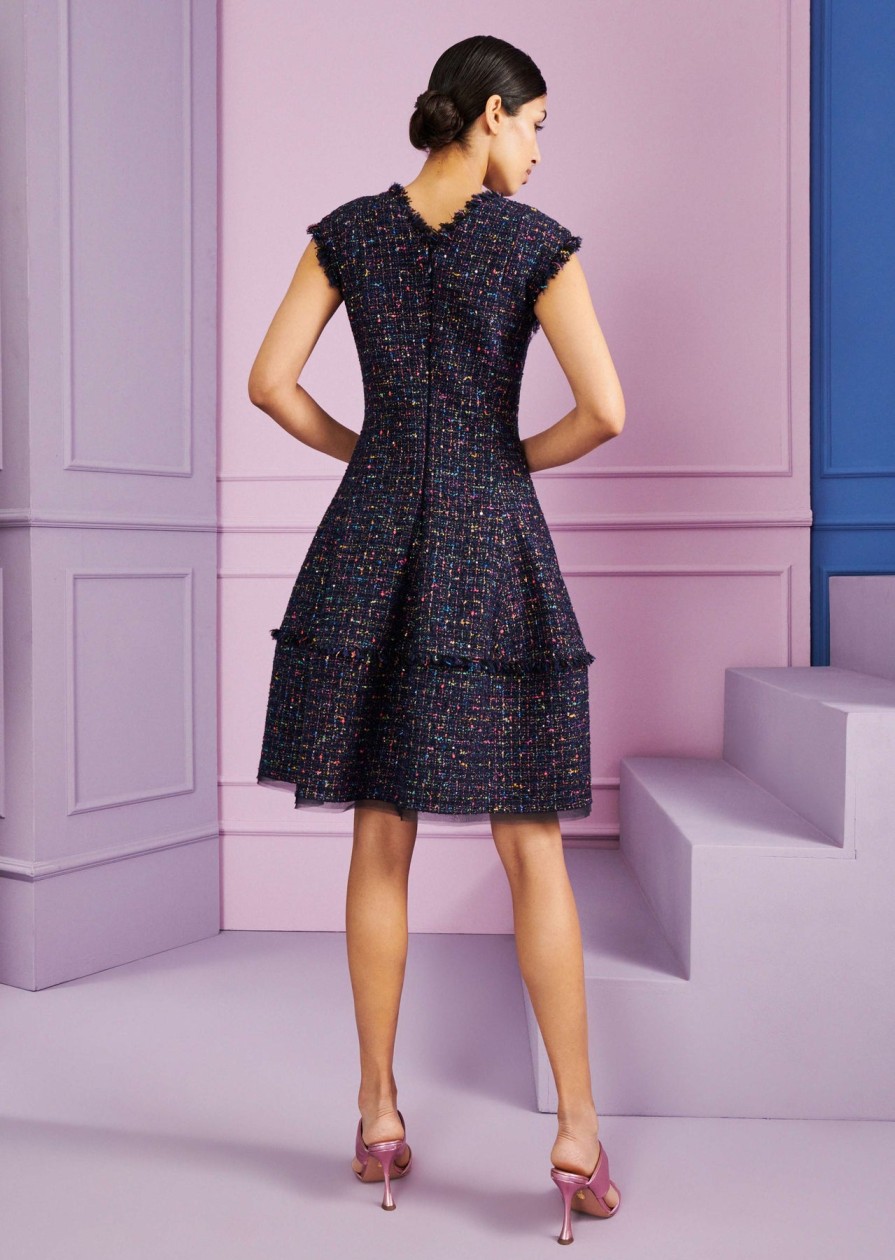 Talbot Runhof Dresses | Domo Day Dress In Navy Multi