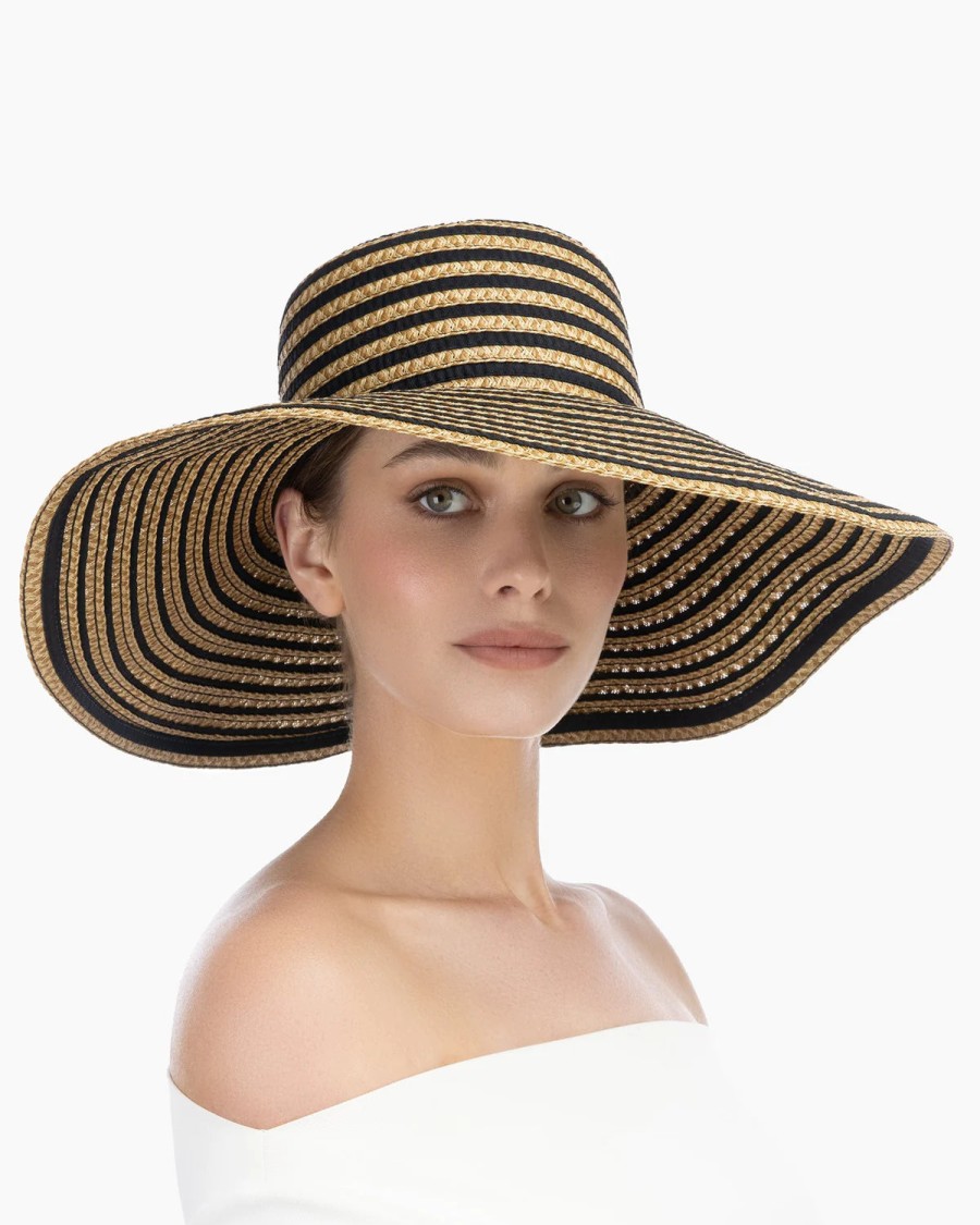 Eric Javitz Accessories | Margot Straw Hat - Black Mix