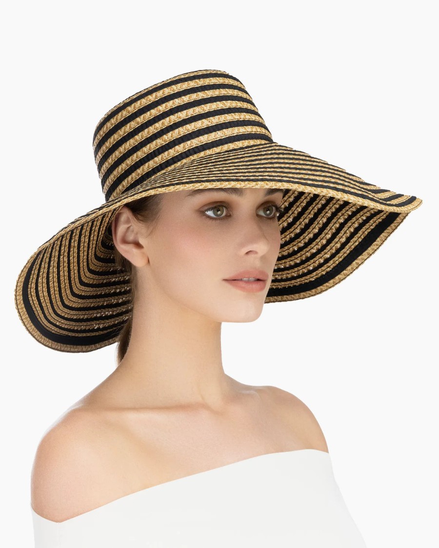 Eric Javitz Accessories | Margot Straw Hat - Black Mix