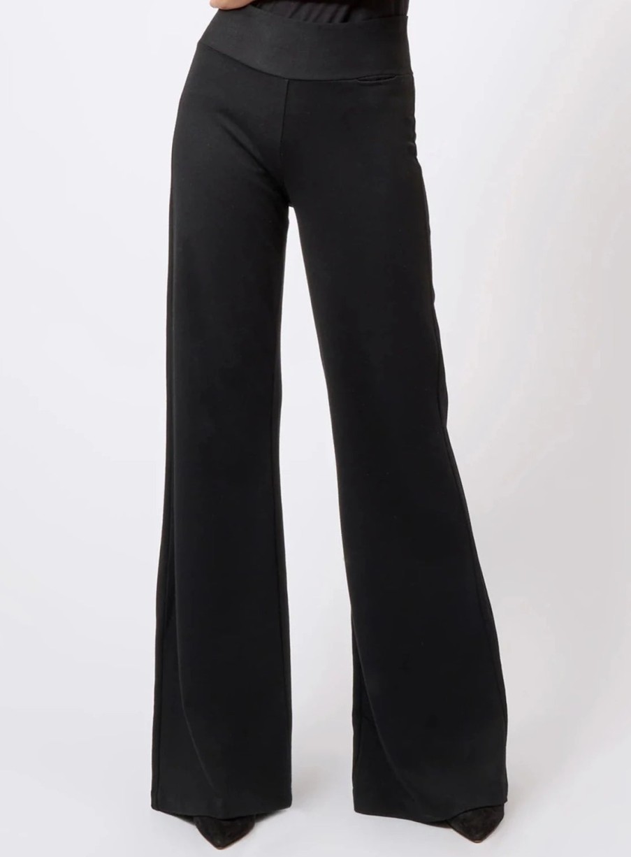 Kal Rieman Pants | Ponte Wide Leg Pant In Black