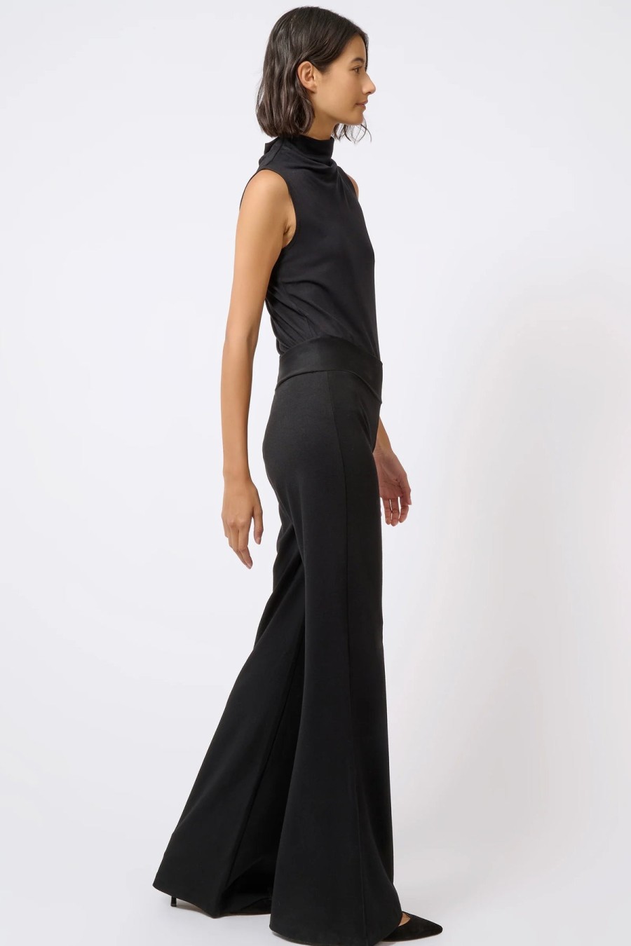 Kal Rieman Pants | Ponte Wide Leg Pant In Black