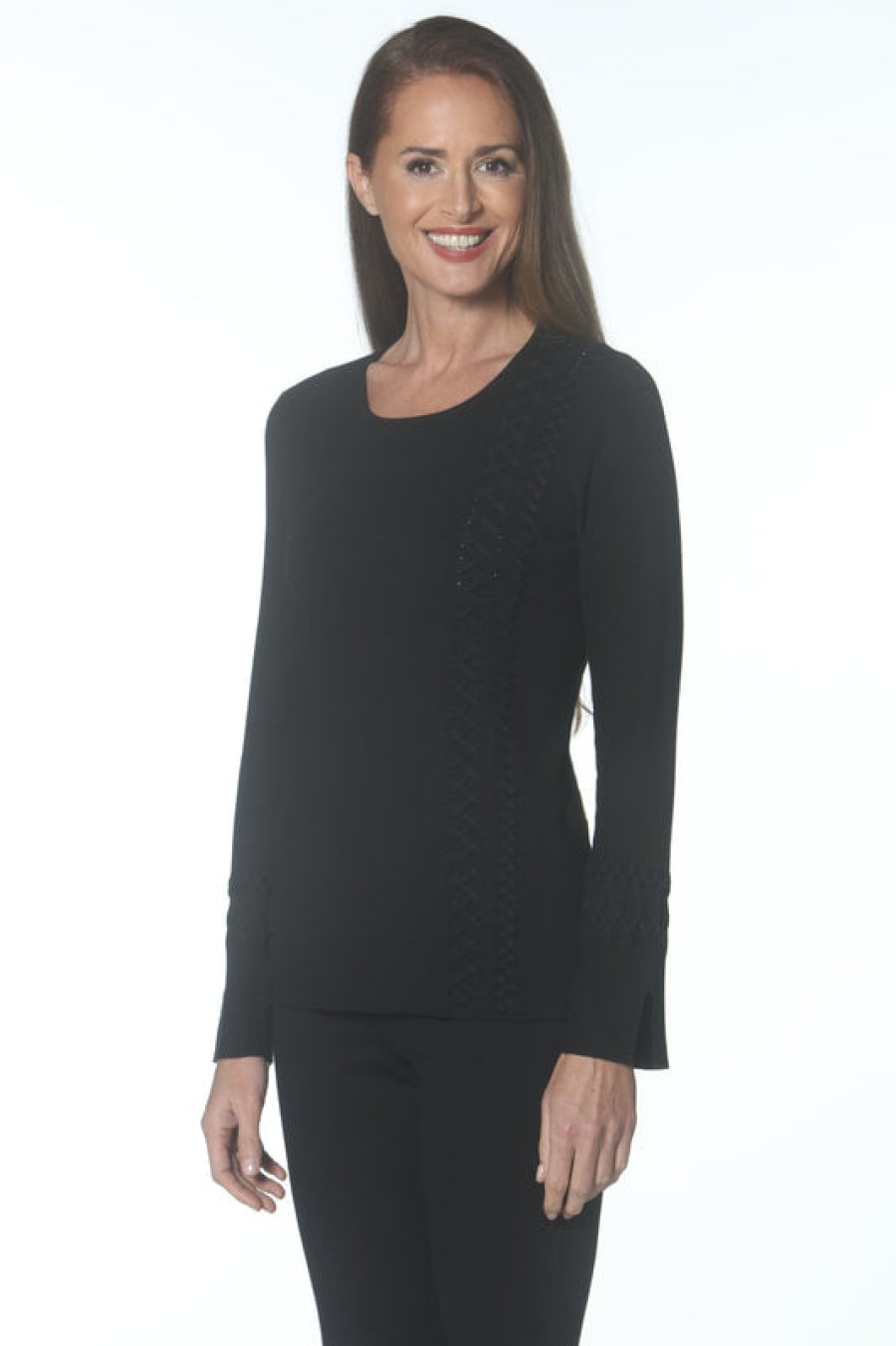 J'envie Tops | Lace Up Tunic In Black