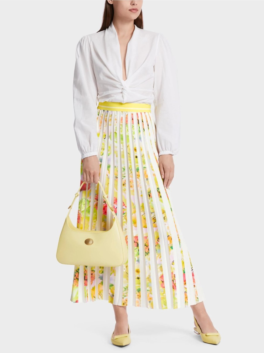 Marc Cain Skirts | Pleated Skirt In Pale Lemon