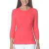 J'envie Tops | Vertical Textured Wave Top In Rouge