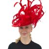 Hats by Katie Accessories | Red Large Disc Headband Fascinator