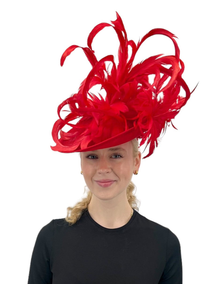 Hats by Katie Accessories | Red Large Disc Headband Fascinator