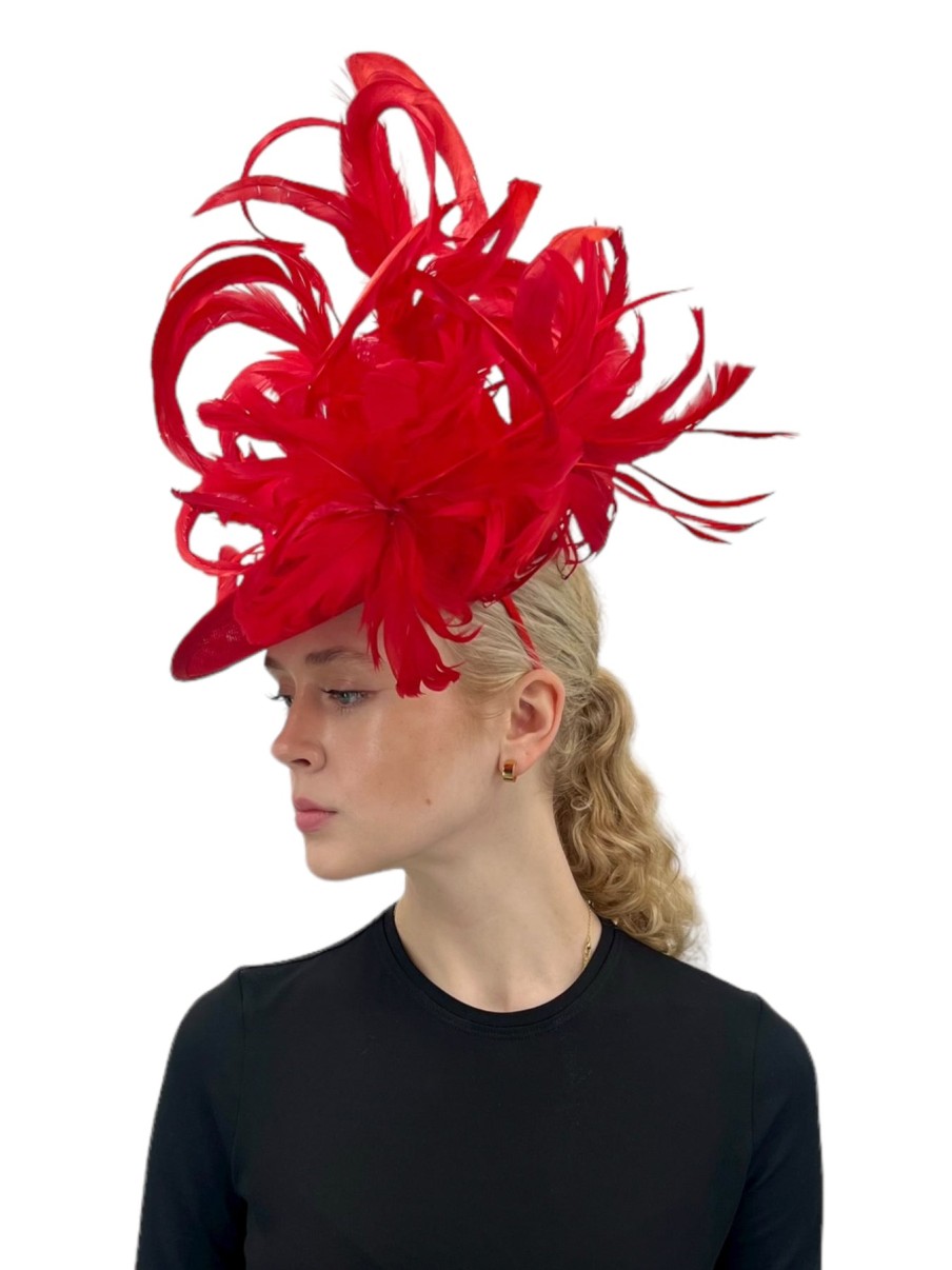 Hats by Katie Accessories | Red Large Disc Headband Fascinator