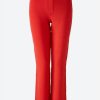 OUI Pants | Flare Knit Pants In Aura Orange