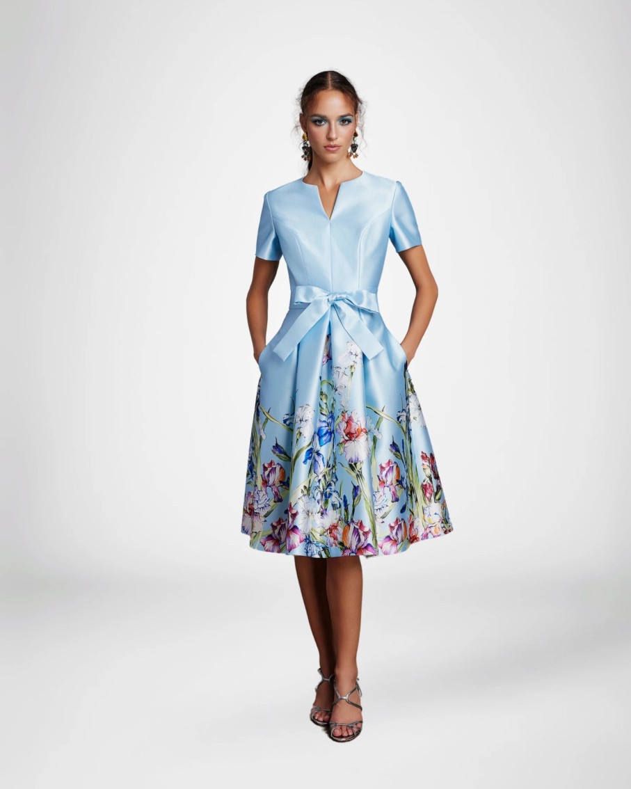 Frascara Dresses | Iris Mikado Pique Dress In Sky Blue