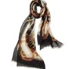 Alpine Cashmere Accessories | Cinta Scarf In Black/Tangerine