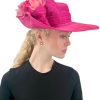 Hats by Katie Accessories | Hot Pink Turn Up Side Sinamay Straw Hat