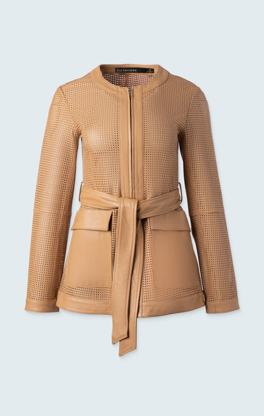 Iris Setlakwe Jackets | Perforated Leather Jacket Patch Pocket