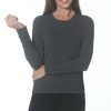 J'envie Tops | Long Sleeve Crewneck In Charcoal