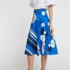 Hinson Wu Skirts | Gloria Engineered Floral Stripe Print Bias Skirt