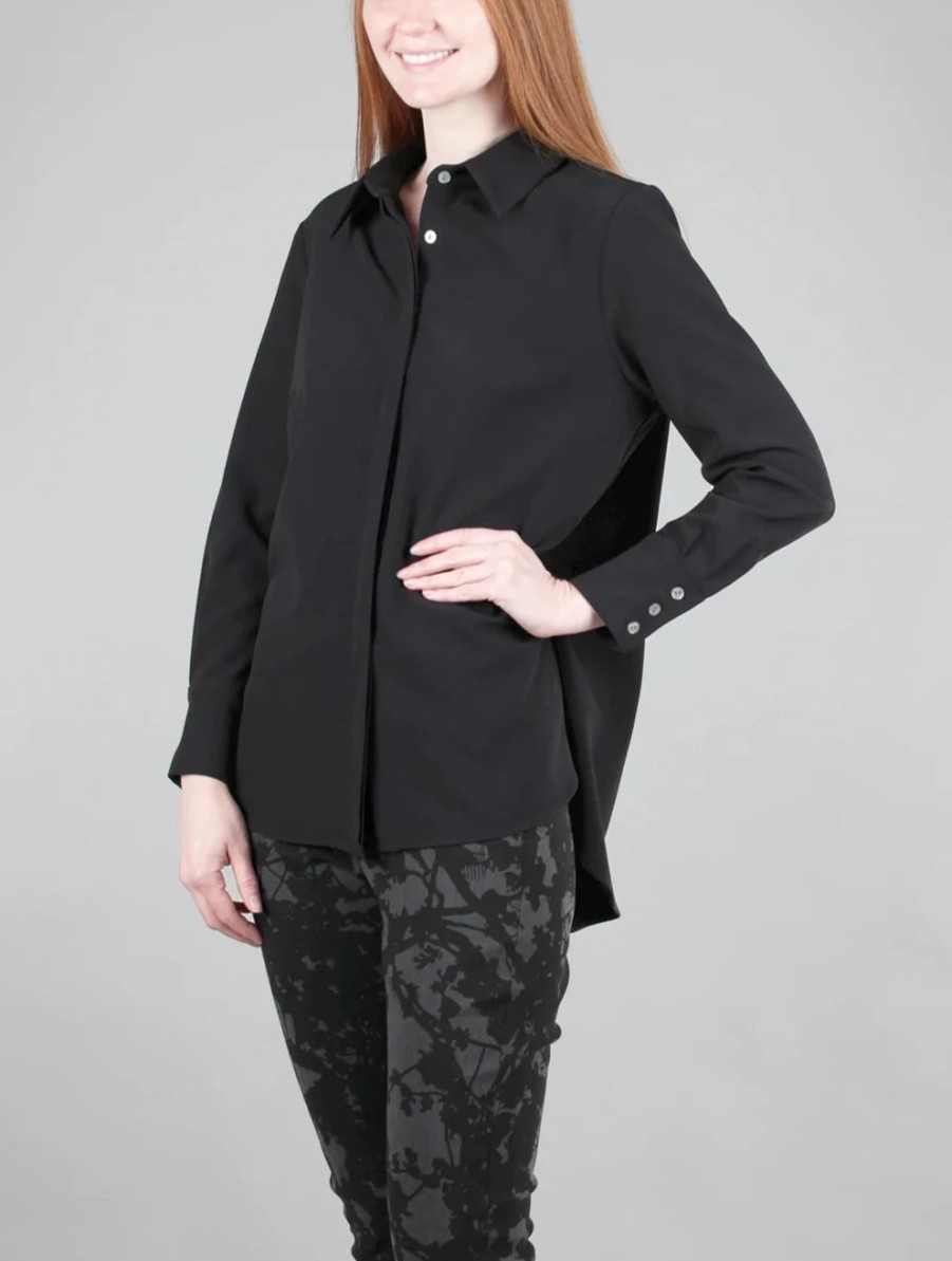 Estelle and Finn Tops | Pleat Back Blouse In Black