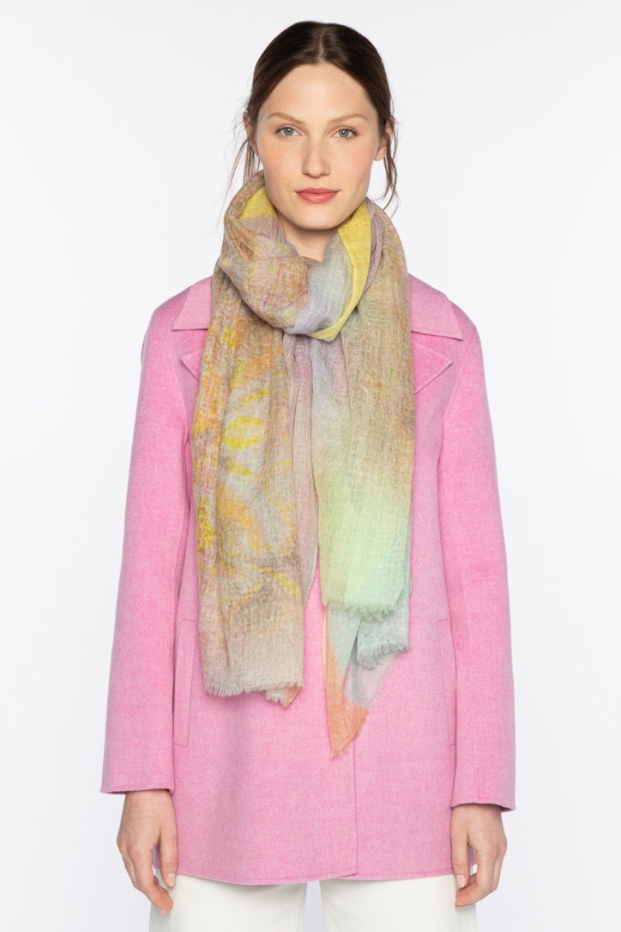 Kinross Cashmere Accessories | Chiffon Paisley Print Scarf