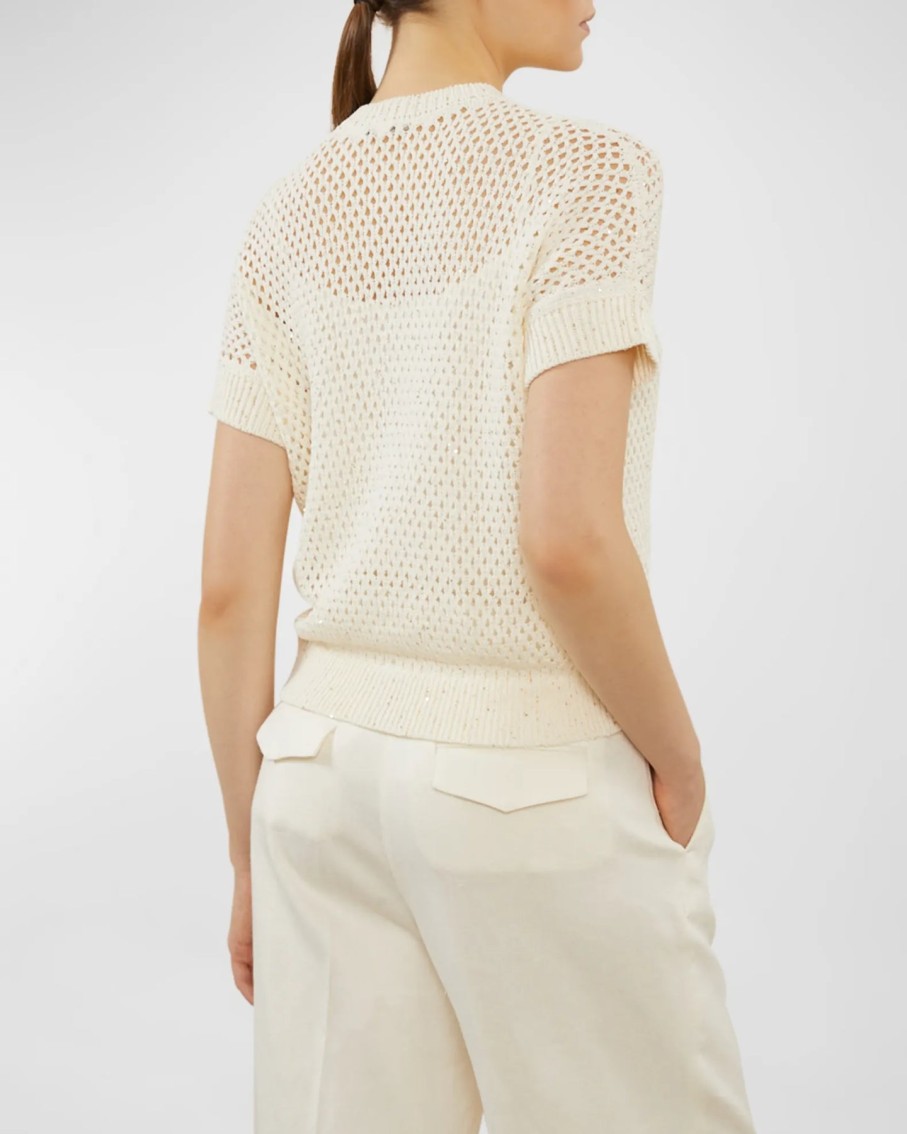 Peserico Tops | Tricot Cardigan Top In Stucco