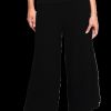 Biana Pants | Giuliana Plisse-Look Cropped Wide Leg Pants In Black