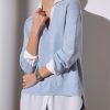 Brochu Walker Tops | V-Neck Layered Pullover In Sky Blue Melange