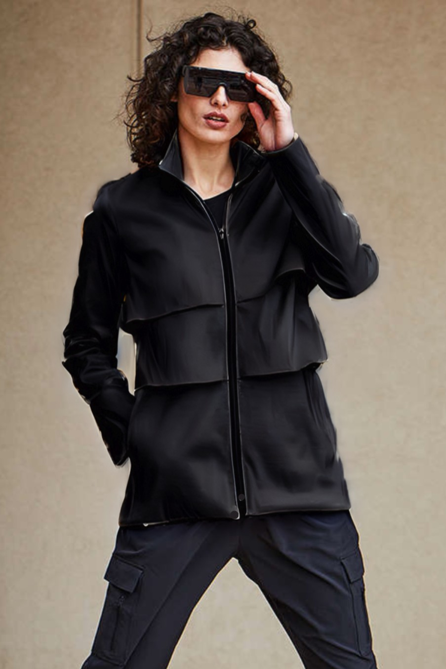 Mycra Pac Jackets | Star Tiered Raincoat In Black