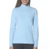 J'envie Tops | Tab Mock Neck Top In Sky