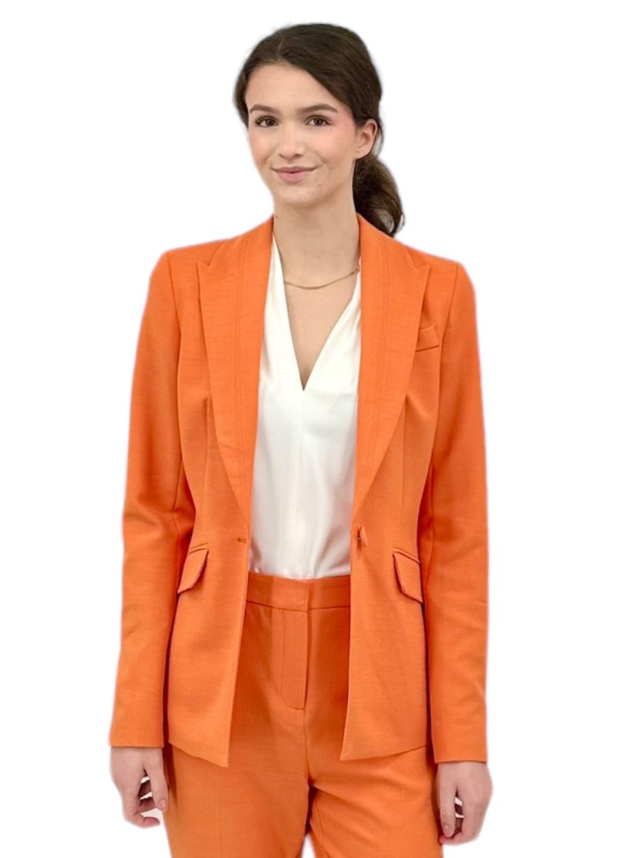 Iris Setlakwe Jackets | Peak Lapel Jacket In Orange