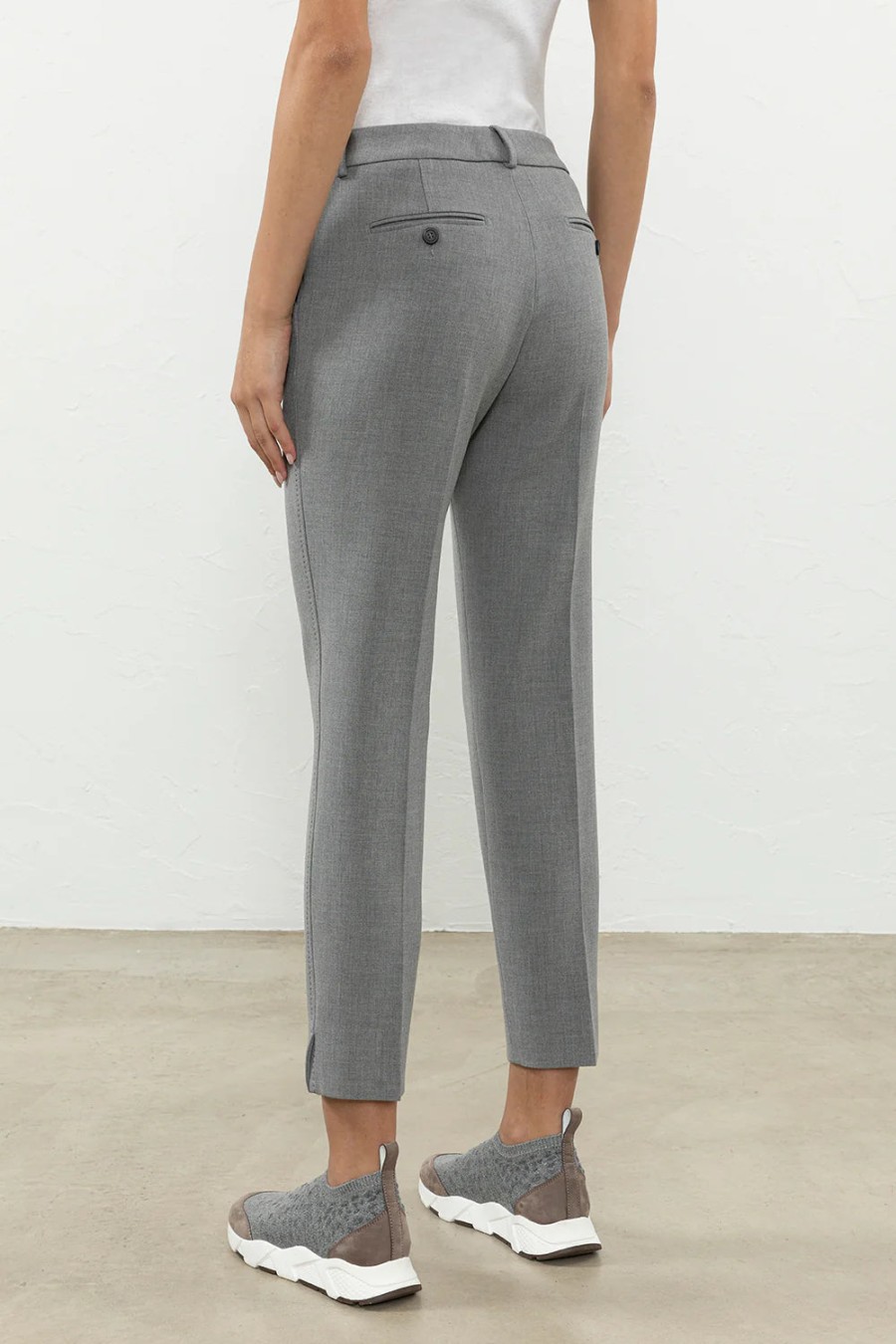 Peserico Pants | Cigarette Pants In Palladium Grey