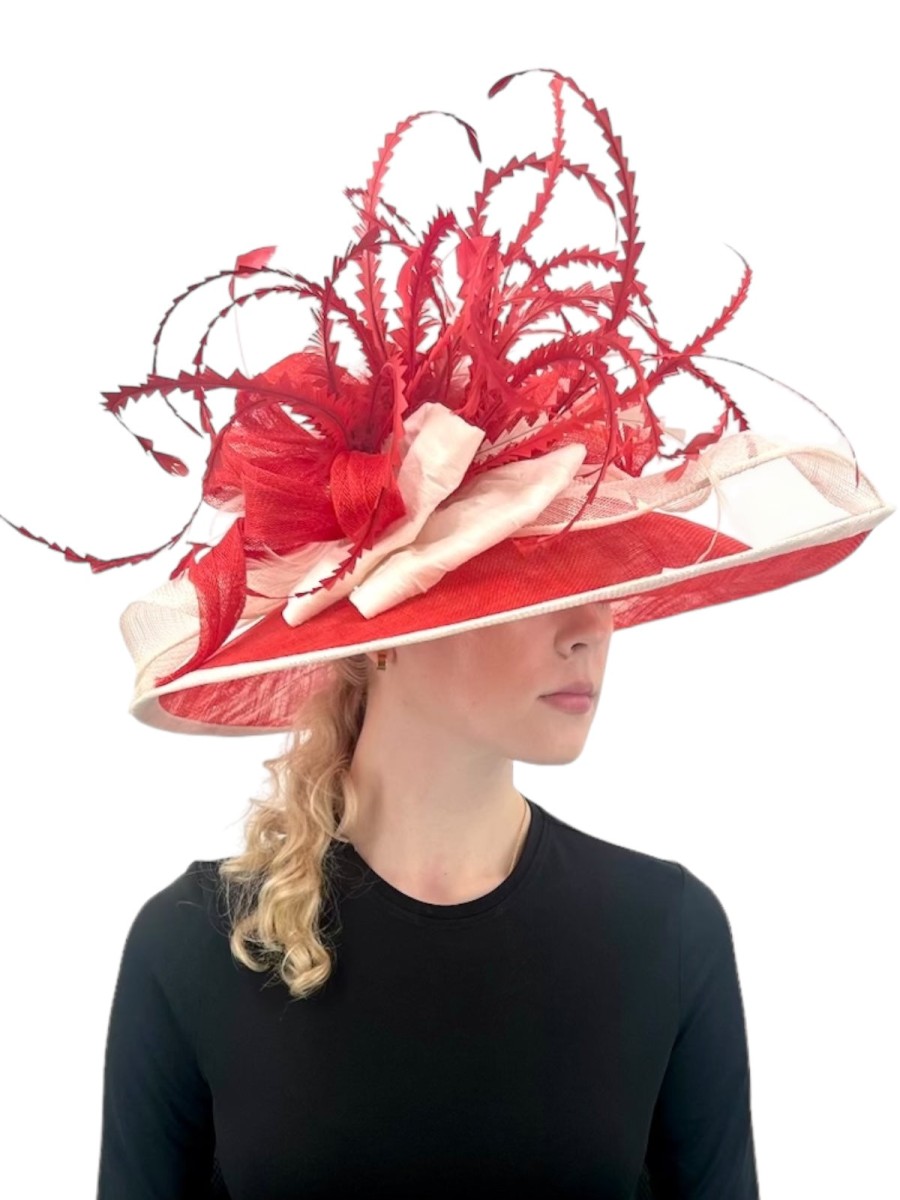 Hats by Katie Accessories | Red Hat With White Trim