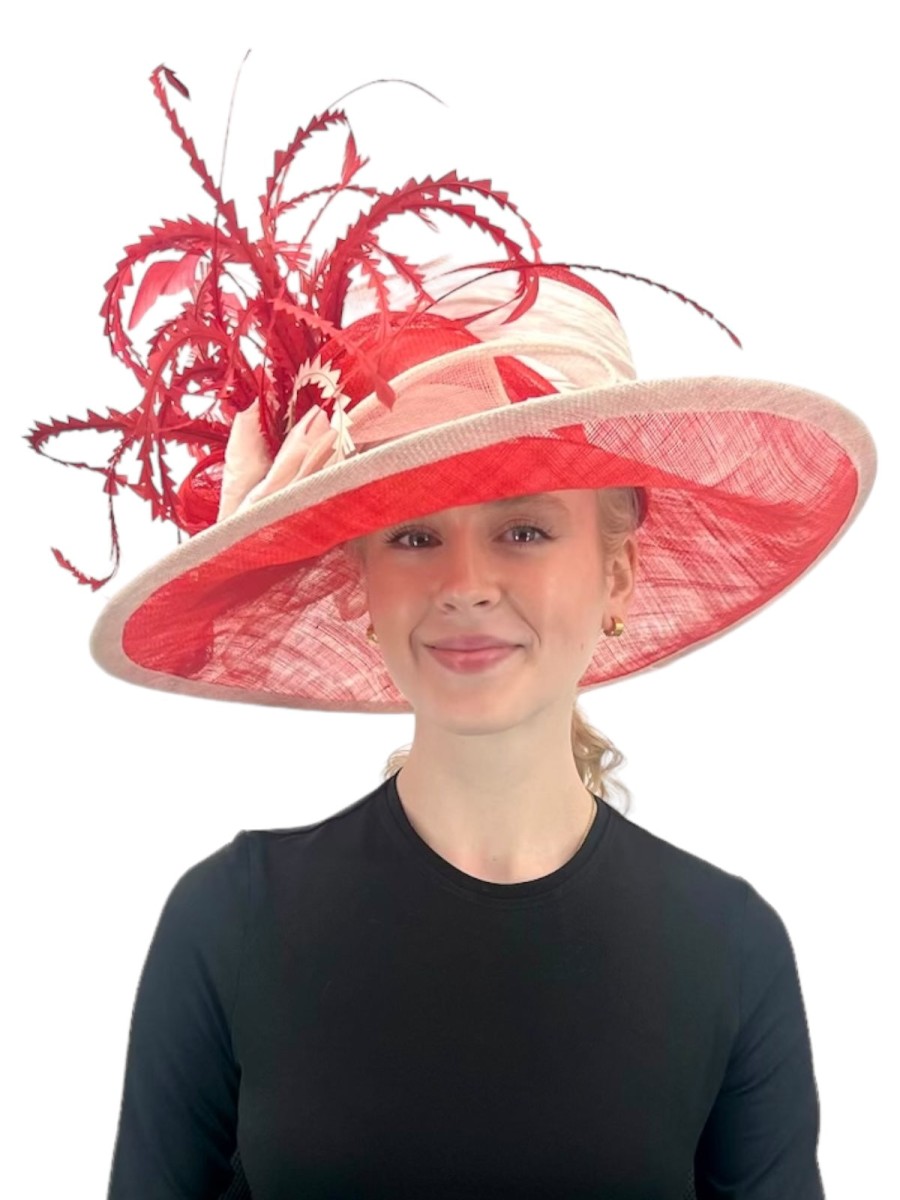 Hats by Katie Accessories | Red Hat With White Trim