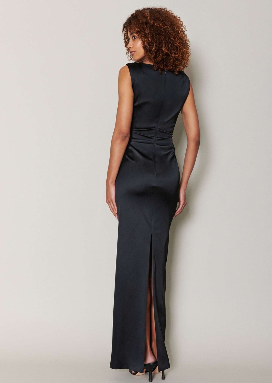 Talbot Runhof Dresses | Stretch Satin Duchesse Evening Dress In Black