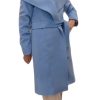 Fleurette Jackets | Wrap Coat - Azure