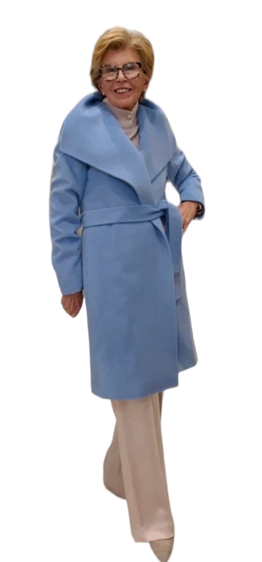 Fleurette Jackets | Wrap Coat - Azure