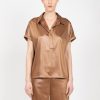 Hilton Hollis Tops | Textured Satin Top In Caramel