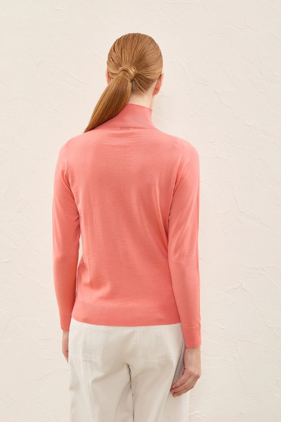 Peserico Tops | Pure Fine Wool Sweater - Coral