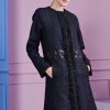 Talbot Runhof Jackets | Muba Tweed Coat In Navy/Black