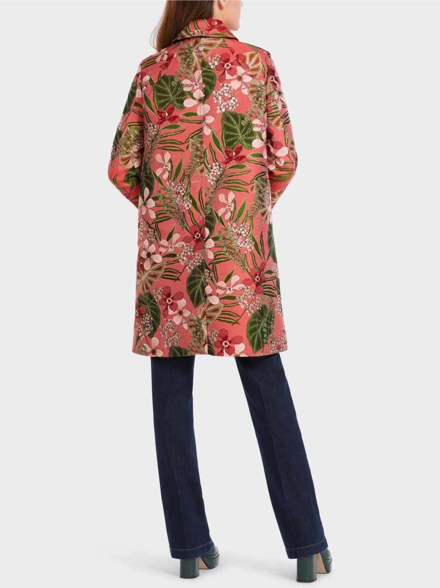 Marc Cain Jackets | Coat With Floral Design - Red