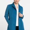 Kinross Cashmere Jackets | Rib Sleeve Coat In Ocean