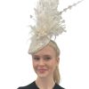 Hats by Katie Accessories | White Disc Fascinator