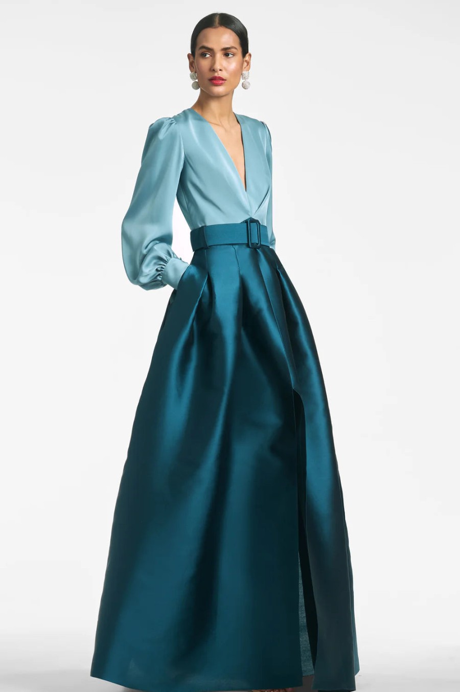 Sachin & Babi Dresses | The Zoe Gown In Seaglass/Deep Teal